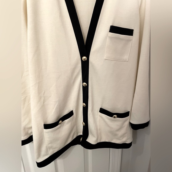 VINTAGE ALFRED DUNNER BUTTON DOWN LIGHT BLAZER / CARDIGAN - Picture 3 of 6